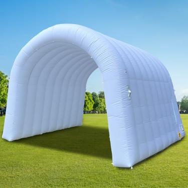 Imagem de OZIS Túnel inflável de entrada de túnel esportivo de 3 m com ventilador de 250 W entrada inflável para promoção de exibição de eventos de publicidade comercial (branco, 3 x 3 x 2,7 m)