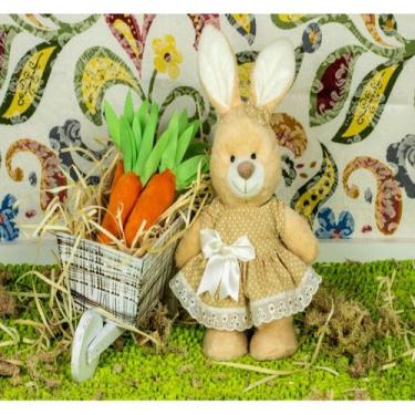 Imagem de Coelho de pelucia amore 20 cm - vestido com lese - CKD CONFECCOES, Poá