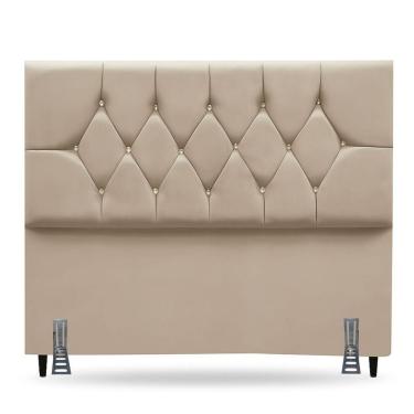 Imagem de Cabeceira Estofada Solteiro 90 Cm Laís Com Frame Suede Bege