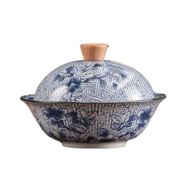 Imagem de Porta-cinzas Cinzeiro redondo com tampa de cerâmica para sala estar, escritório, mesa