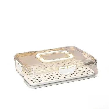 Imagem de Organizador de Geladeira Multiuso com Tampa Hermética – Ideal para Alimentos, Verduras, Frutas e Ovos – Pote Escorredor Transparente, Fácil de Limpar(caixa de vegetais)