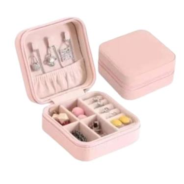 Imagem de Porta Joia Com Kit 20 pcs Bolsa Para Viagem Portátil caixa de armazenamento bolsa anel colar Bom Presente (8,luz rosa)