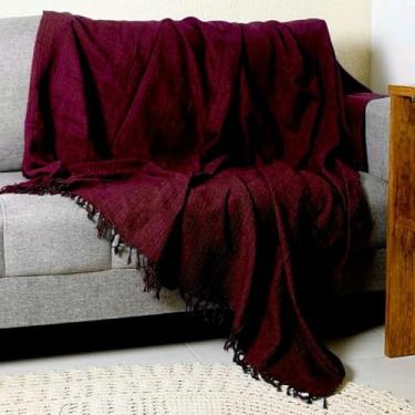 Imagem de Manta Para Sofá Luxo Gigante 2,10 x 1,20 m Tipo Capa De Sofá Protetora (Vinho)