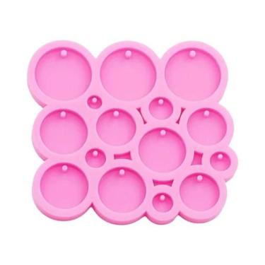 Imagem de Molde De Silicone Redondo Brilhante Para Resina Epóxi DIY: Brincos, Co