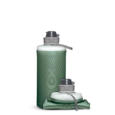 Imagem de HydraPak Flux – Garrafa de água dobrável para mochila (1 litro) – Sem BPA, ultra leve, tampa giratória à prova de derramamento – Verde sálvia