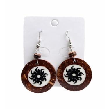 Imagem de Brinco De Tucum Madeira Marrom Místico Chic Artesanato Natureza