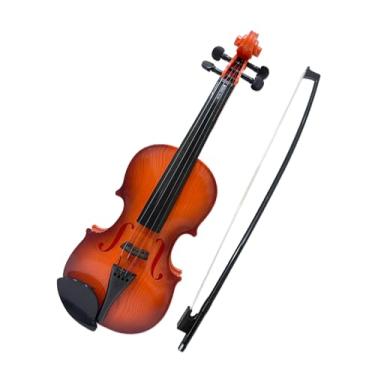 Imagem de Kit de Prática Música Violino Simulado para Iniciantes Instrumento Musical Trabalho Exquisito Acessórios Performance Presentes com Cordas Ajustáveis