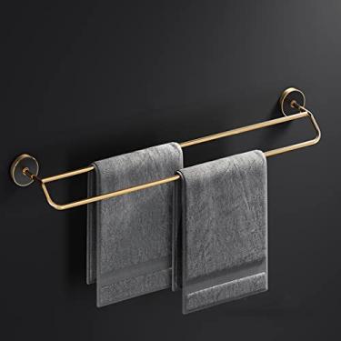 Imagem de HHHJQFAAT Toalheiro de alta qualidade dourado preto, prateleira dobrável para banheiro, barra de toalha, suporte de papel higiênico, ganchos de roupão, kit de acessórios de banheiro banheiro (cor