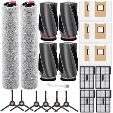 Imagem de Kit de acessórios compatível com aspirador de pó robô E28 / Omni E25 da Eufy, pacote com 23 peças de reposição com 2 conjuntos de escovas rolantes, 2 esfregões de rolo, 4 filtros, 6 sacos de pó, 6