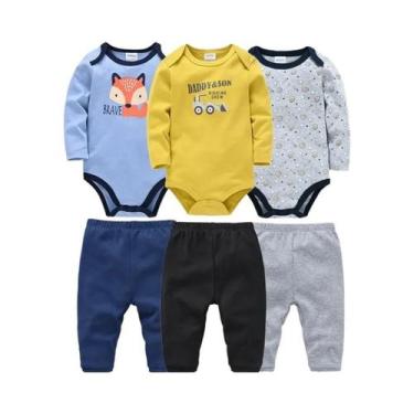 Imagem de Macacão De Algodão Para Bebês Meninos Recém-Nascidos, Manga Longa, Pre