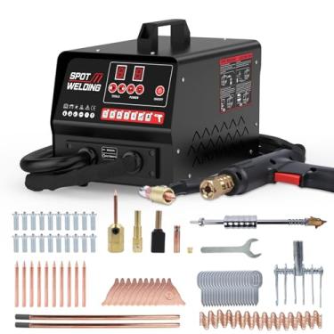Imagem de Kit de extrator de amassados para soldador a ponto, máquina de solda por pontos de corpo automotivo 4200A com modos manual/automático e 7 modos de soldagem, soldador de parafuso para carro, reparo de