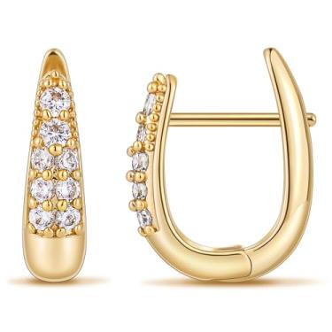 Imagem de micuco Brincos De Argola Grossos Para Mulheres - Banhados A Ouro 18K Com Zircônia Cúbica, 15 Mm