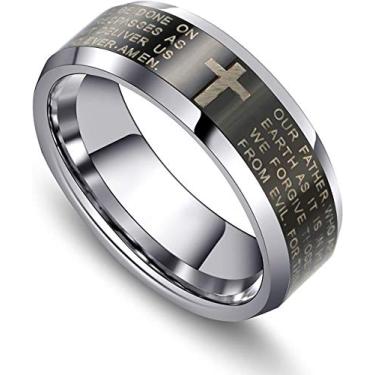 Imagem de Urban Jewelry Aliança de noivado de casamento de metal de tungstênio sólido elegante para homens, 11, Metal, Sem pedra preciosa