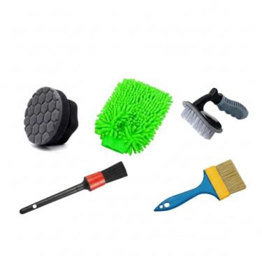 Imagem de Kit Automotivos Detalhamento Premium Luva Tentáculos Escova Pneus Aplicador Ergonômico e Pincéis Karbox