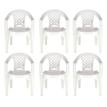 Imagem de Kit 6 Cadeiras Tramontina Iguape Polipropileno com Bracos Empilhaveis