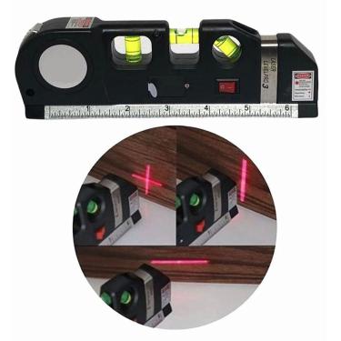 Imagem de Nível A Laser 3 Linhas Cruz Com Trena Régua Nivelador Construção - Ideal para uso doméstico e profissional,