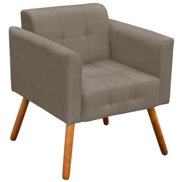 Imagem de Poltrona Decorativa Pés Palito Karen Suede Nude - Gran Belo
