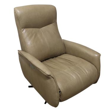 Imagem de Poltrona do Papai Reclinável Retrátil Botão Elétrica Conde Giratória USB Couro Capuccino G76 - Gran Belo