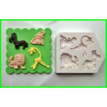 Imagem de Molde Silicone Safari Micro Leão Macaco Zebra Girafa (p Docinhos, Trufas)