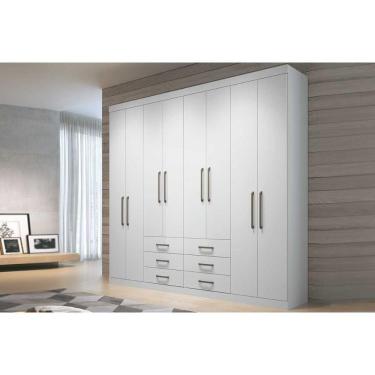 Imagem de Guarda Roupa Casal 8 Portas E 6 Gavetas Master 8.6 Branco - Santos Andirá