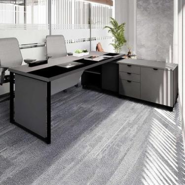 Imagem de Escrivaninha Mesa Escritório Diretor em L 2,00 com Caixa de Tomadas e 