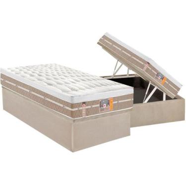 Imagem de Cama Box Baú Solteiro: Colchão Molas Pocket Ensacadas Castor Silver St