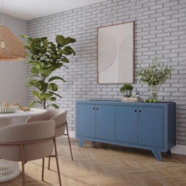 Imagem de Buffet para Sala de Jantar James x x 4 Portas 170cm Azul - Ferpa Desig
