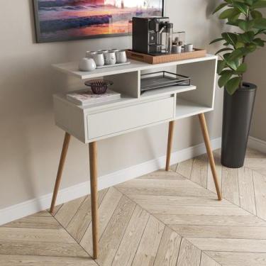 Imagem de Aparador Buffet 1 Porta com Vidro 90cm com Porta e Nichos para Sala Pé