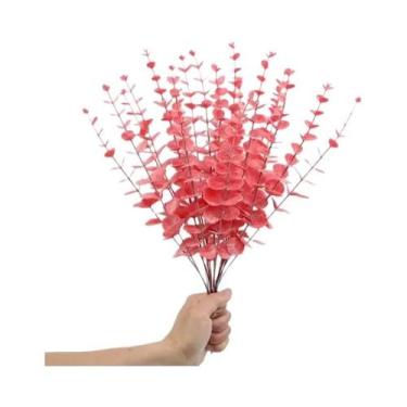 Imagem de Folhas De Eucalipto Artificiais Atacado Plantas Falsas Para Vaso Casa 