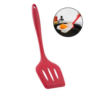 Imagem de Espátula Silicone Vazada Utensílio Cozinha Chapeiro Fritura - Losan