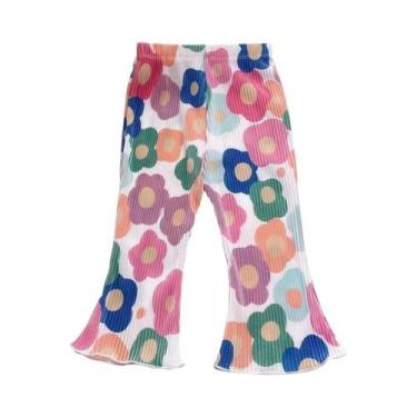 Imagem de Calças Florais Com Poás Para Meninas, Verão, Seda Gelada, Finas, Moda 