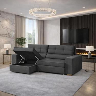 Imagem de Sofá Baú San Marino Retrátil e Reclinável 3 Lugares 250cm Veludo Sofat