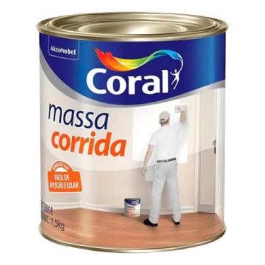 Imagem de Massa Corrida Branca Fosco Interno Coral 1,5kg