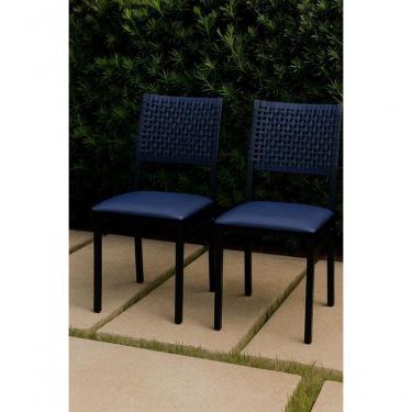 Imagem de Kit 2 Cadeiras área Externa Corda Náutica Azul -brisa Solare