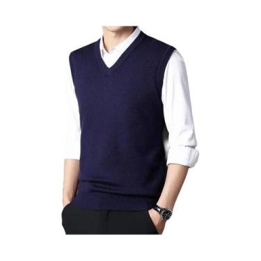 Imagem de Colete Masculino Casual De Cor Sólida, Quente, Confortável E Respiráve