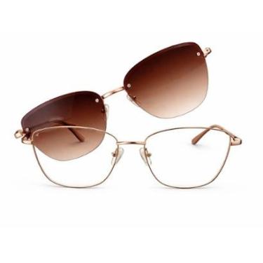 Imagem de Óculos de Grau com Clip On Solar Magnético 2 em 1 Proteção UV-Unissex