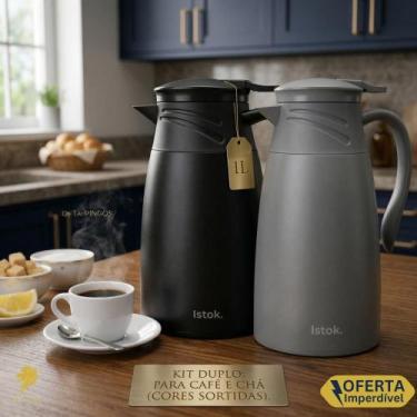 Imagem de Garrafa Térmica Roma 1Litro Café Chá Quente por Horas Ampola de Vidro 