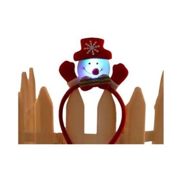 Imagem de Tiara De Natal Com LED Brilhante, Orelhas De Rena E Chifres De Papai N
