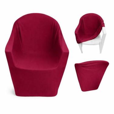 Imagem de Capa Cadeira De Plástico modelo com braço em malha premium - TATY CAPA