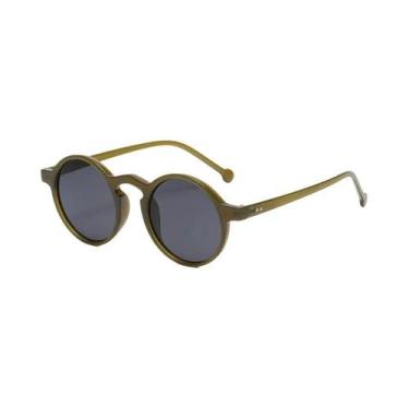 Imagem de Óculos De Sol Redondos Vintage Unissex Com Lentes Verde Leopardo UV400