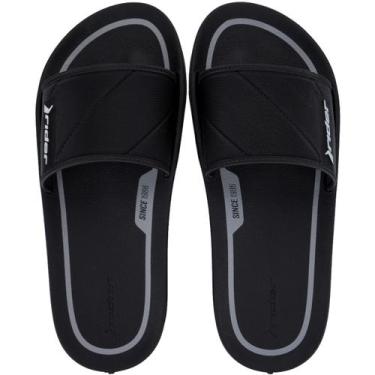 Imagem de Chinelo Slide Rider Street Solado Macio Gáspea Masculino, Preto, Preto