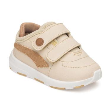 Imagem de Tenis Infantil Bebe Jogging Sem Cadarço Bege Pimpolho, Bege, 17
