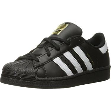 Imagem de adidas Performance Superstar 2 CF I Tênis de basquete moderno, Preto/branco/preto, 10.5 Little Kid