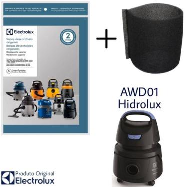 Imagem de Kit 3 Sacos Aspirador de Pó Electrolux Original + Filtro - Hidrolux AW