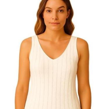 Imagem de Blusa de Tricô Vih Triny com Ponto Trança Feminina Básica Casual-Feminino