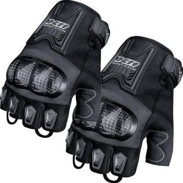 Imagem de Luva Meio Dedo X11 Blackout 2 Masculina Preta Motoqueiro Moto Motocicl
