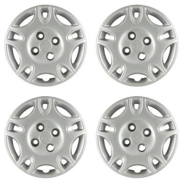 Imagem de Calota Aro 13" cor Prata modelo Palio Fire 2004 Jogo c/ 4 Calotas Grid