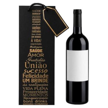Imagem de Sacola Personalizada De Bebidas Garrafas Vinho Espumante - Fwb, Preto