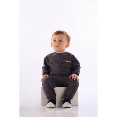 Imagem de Conjunto Bebê Moletom Felpado Quimby, Cinza
