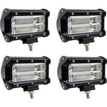Imagem de KIT de 4 Farol de milha 72W Luz Auxiliar Lâmpada LED para Caminhão Tra